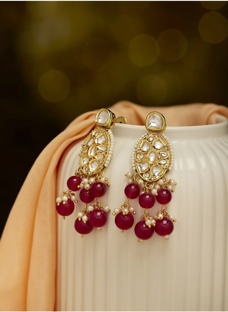 Priyaasi Opulent Kundan Studded Contemporary Chandbalis
