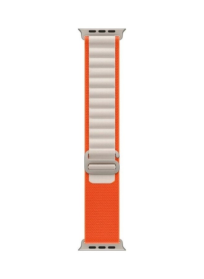 Beauenty - Apple Watch Alpine Loop Band 49mm/45mm/44mm Nylon Woven Sport Strap Compatible with iWatch Series 8/Ultra/7/SE/6/5/4/3/2/1 Orange/White - Image 1