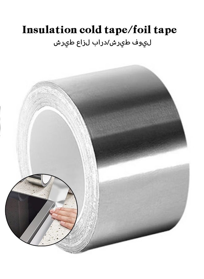 الضفدع الحقيقي - شريط درع حراري عريض بطول 2 بوصة بطول 65 قدم، أشرطة باردة، رقائق الألومنيوم، لاصق عاكس للحرارة، درع حراري، شريط رقائق حاجز حراري، شريط لاصق ذاتي مقاوم للحرارة لعزل خرطوم المطبخ والسيارات - Image 1