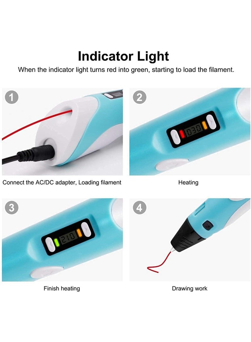 ايرس قلم الرسم ثلاثي الأبعاد 2 الاحترافي - قلم رسم متقدم للطباعة ثلاثية الأبعاد مزود بثلاث خيوط ABS/PLA مقاس 1.75 مم - أداة تعليمية ونمذجة إبداعية للأطفال والفنانين والهواة - Image 4