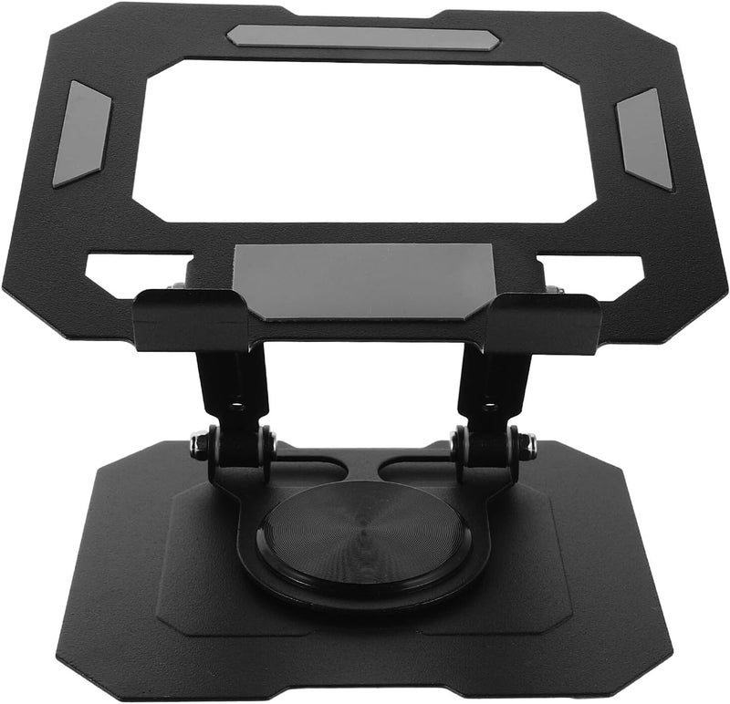 Adjustable Foldable Tablet Stand Holder with 360° Rotating Base and Cooling Design for Office and Home Use – Black Portable Phone and Tablet Mount - Image 1