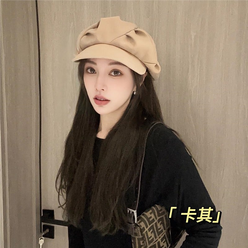 Premium Quality Petite Face Cloud Beret for Women Khaki Cloud Cap
