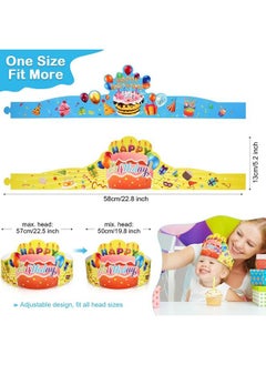 Zonon 36 Pieces Birthday Crowns For Kids Classroom Adjustable Colorful Happy Birthday Hats For Family Birthday Classroom School Teachers Students Kindergarten Vbs Party Supplies  - Image 3
