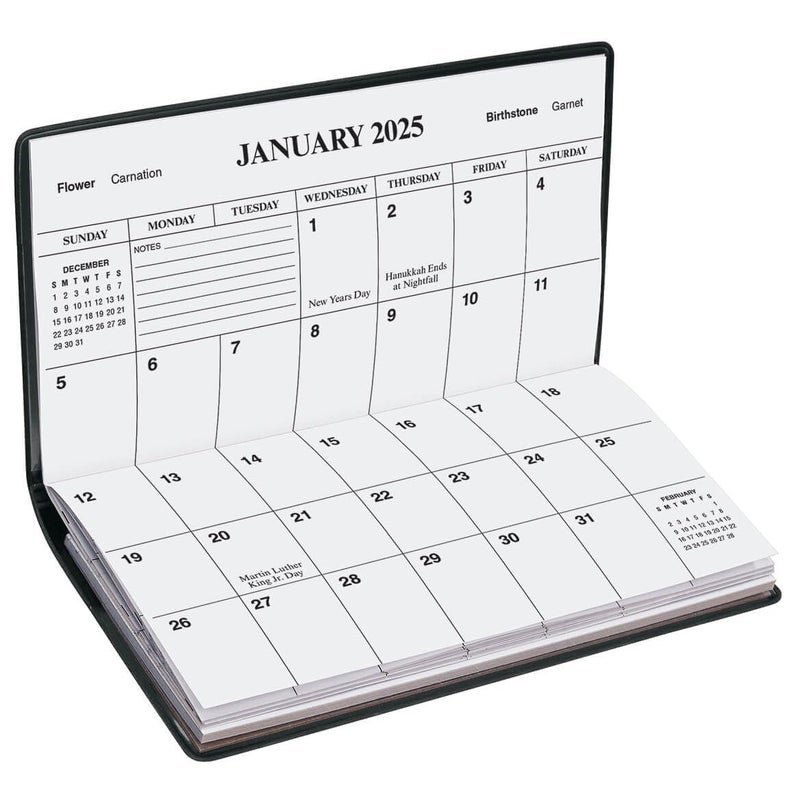 2 Year Planner Calendar Refill - Pocket Sized Calendar Insert - Ideal for Purses, Briefcases, or Backpacks â€“ 6 Â¾ inches x 3 5/8 inches White