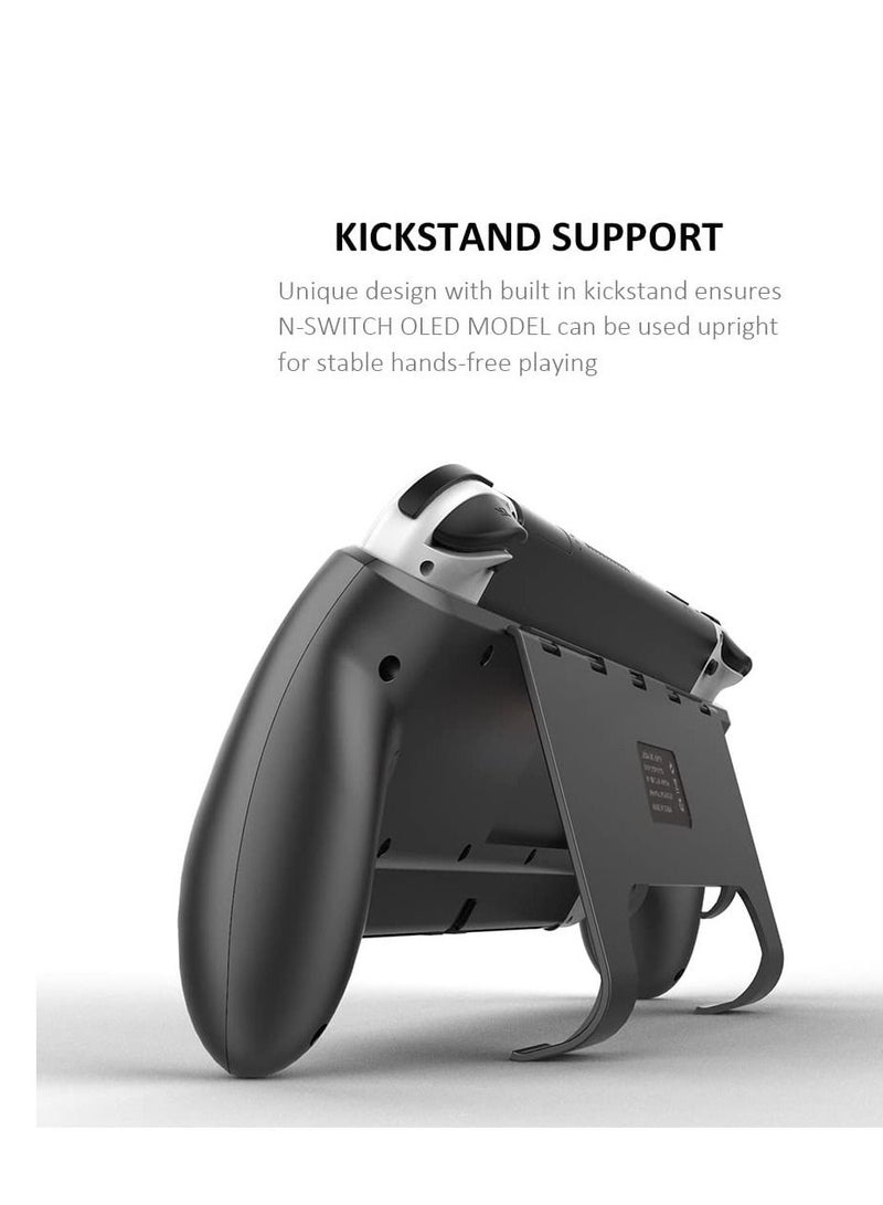 Hand Grip Stand For Nintend Switch OLED Model Comfortable & Ergonomic Handle Holder Kickstand with Game Card Storage NS OLED (Black)  - Image 4
