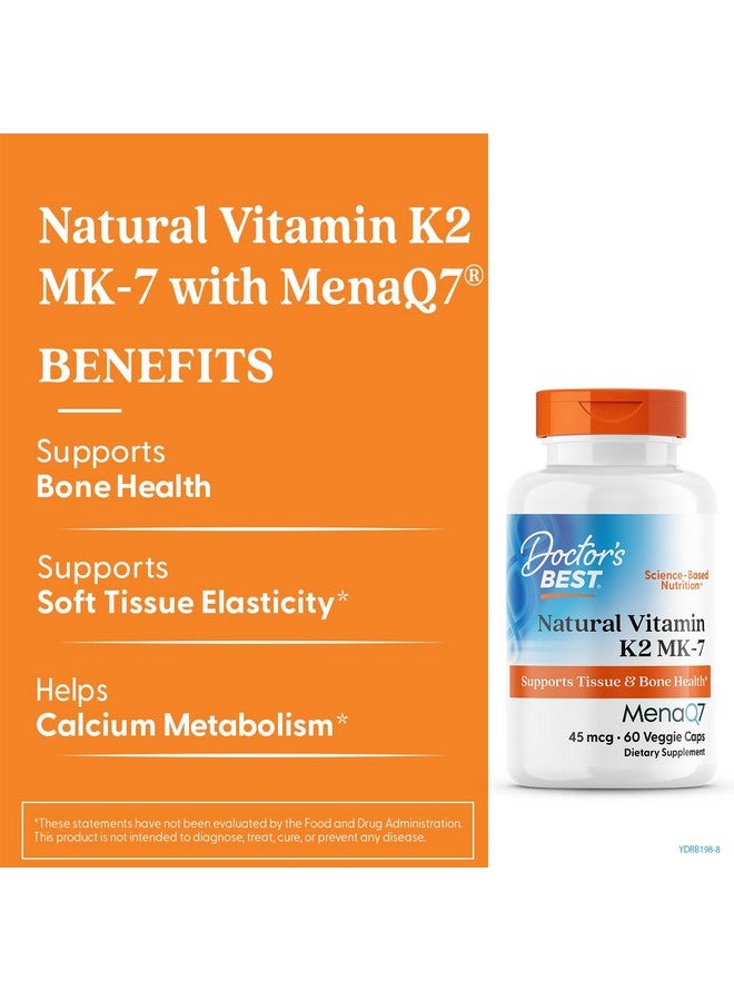 Doctor's BEST Doctor's Best Natural Vitamin K2 MenaQ7 Vegetable Capsules, 60-Count  - Image 2