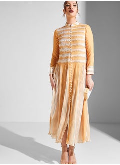 Threadz by Ajooni Button Detail Plisse Dress  - Image 4
