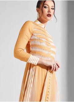 Threadz by Ajooni Button Detail Plisse Dress  - Image 3