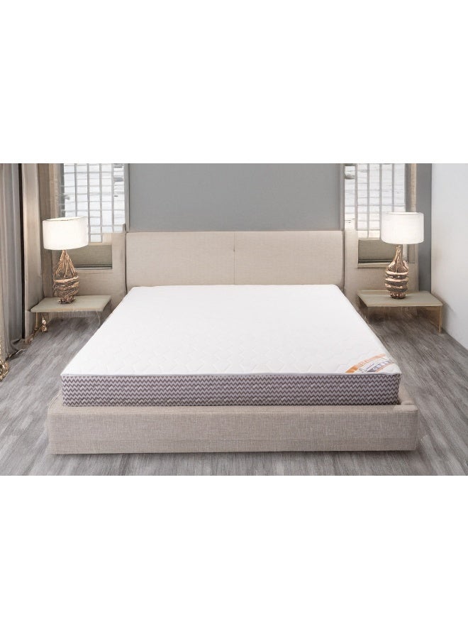 Almutlaq Furniture Ideal - Affordable High Density Foam With Bonnell Springs For Added Comfort and Pressure Relief - Super King Size 200x200x20 CM - Color: White Grey - Image 2