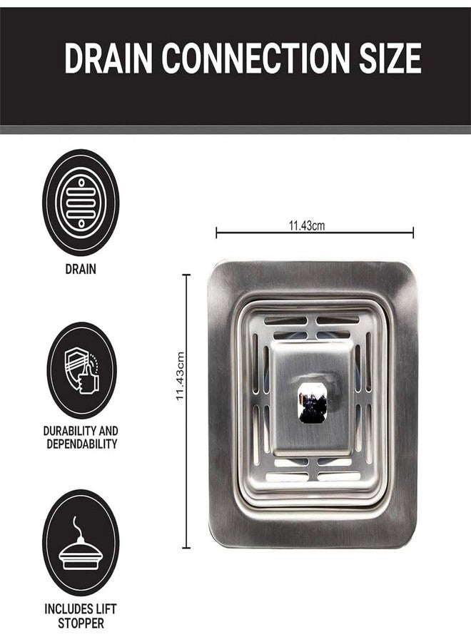 AFFCO - Square Shaped Durable SS Kitchen Sink Coupling for Home | Sink Coupling for Kitchen Sink| Anti Rust Sink Drainer with Chrome Finish | Square SS Waste Coupling (Pack of 1, Size: 4 Inches) - Image 2
