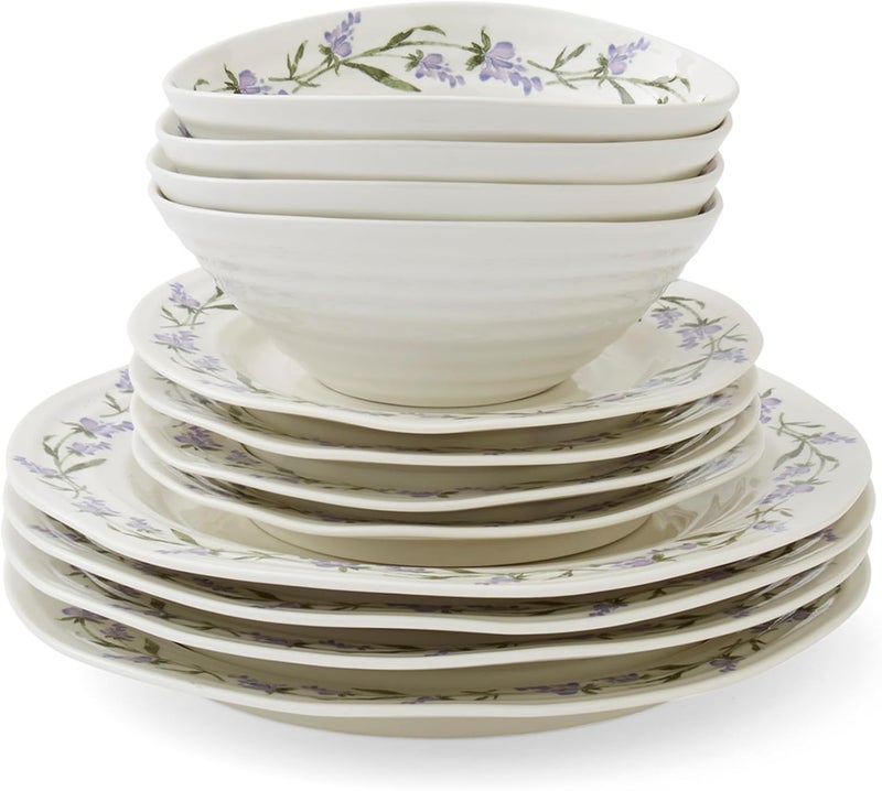 Portmeirion Spode Lavandula 12 Piece Dinnerware Set  Made from Porcelain  Sophie Conran Collection  Microwave and Dishwasher Safe  Home  Restaurant Dcor Essential  For Serving Hosting and Entertainment - Image 3