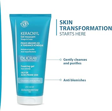 Ducray Keracnyl Foaming Gel 200ml - Image 2