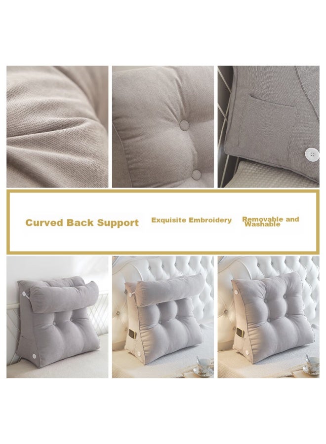 Bed Head Triangle Cushion, Soft And Removable, For Living Room, Office, Sofa, Car Seat, 45*25*50 - Image 1