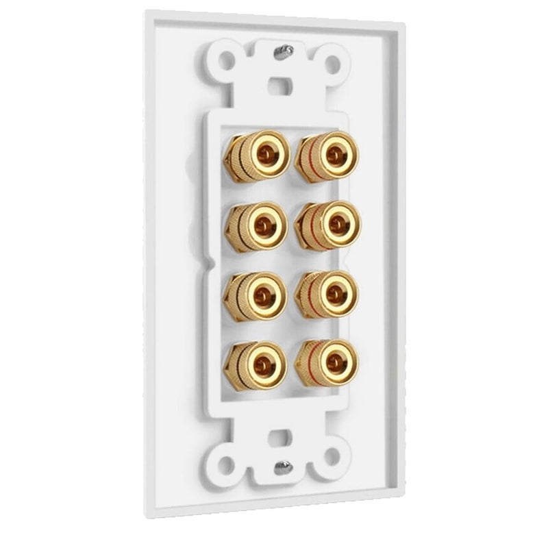 DIYTECH 4 Speaker Wall Plate, Home Theater Wall Plate, Gold Plated Binding Posts, for Home Theater Setup - Image 4