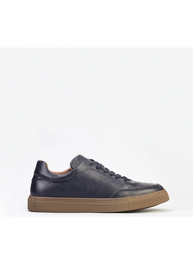 كاباني Genuine Leather Navy Blue Men's Sports Shoes