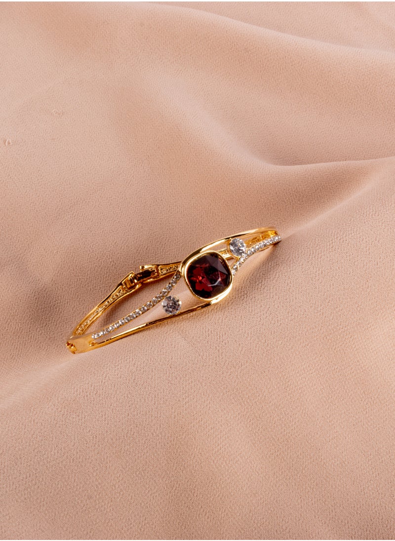 The Black Pearl Accessories - Platinum Red Zirconic Bracelet Gold - Image 1