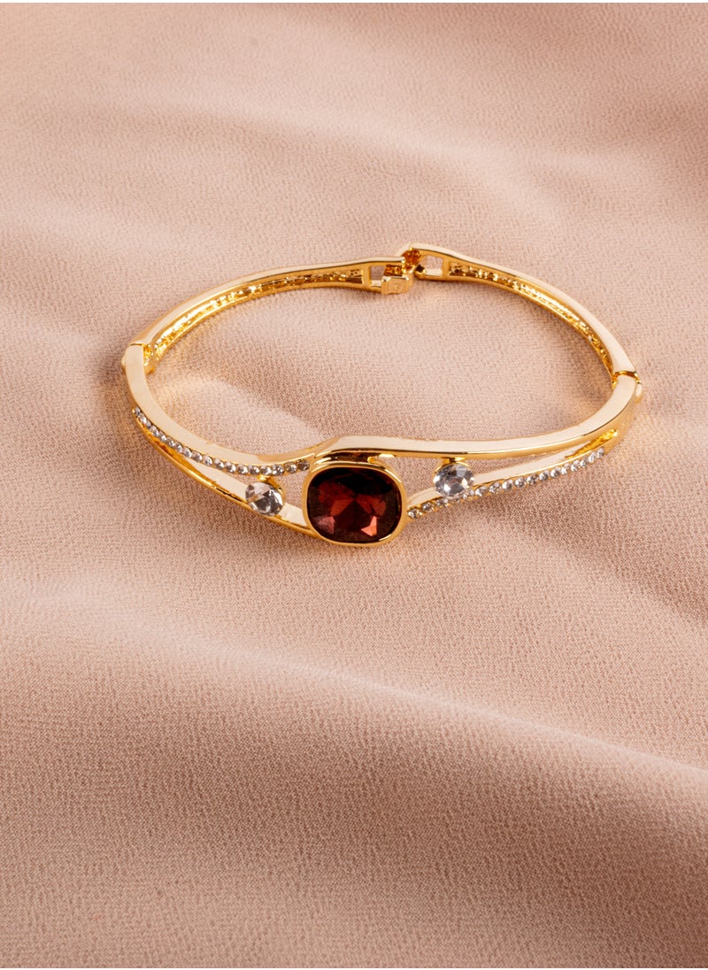 The Black Pearl Accessories - Platinum Red Zirconic Bracelet Gold - Image 1