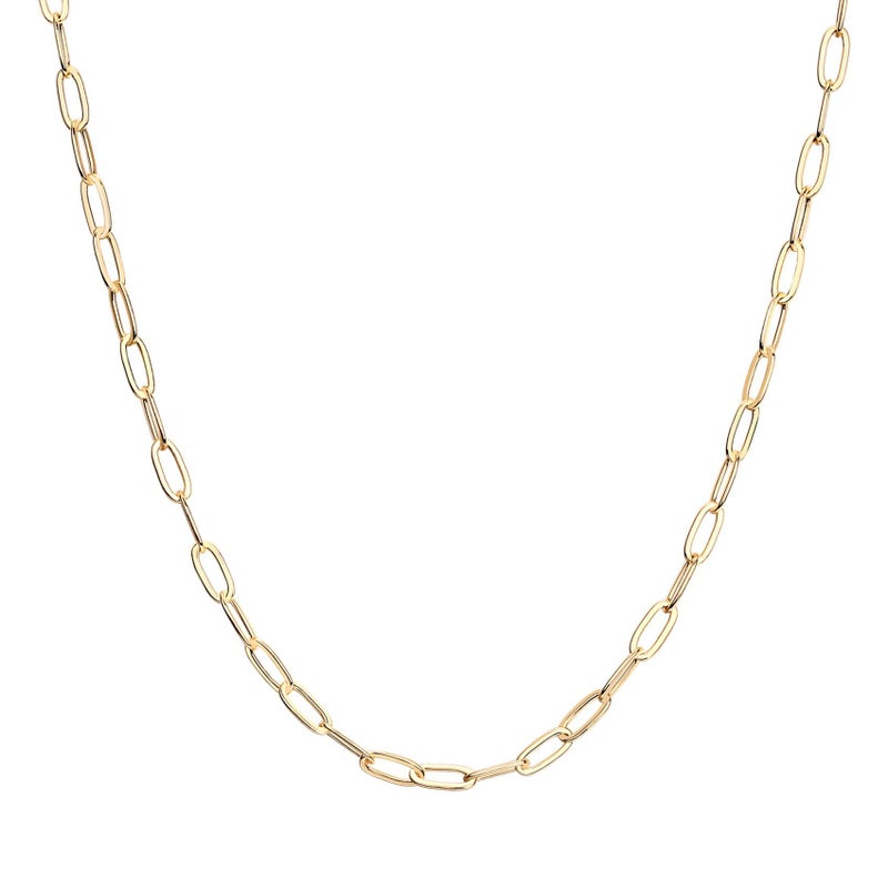 PAVOI 14K Gold Plated Paperclip Chain Necklace | Adjustable Necklaces for Women (S, Gold Plated) - Image 1