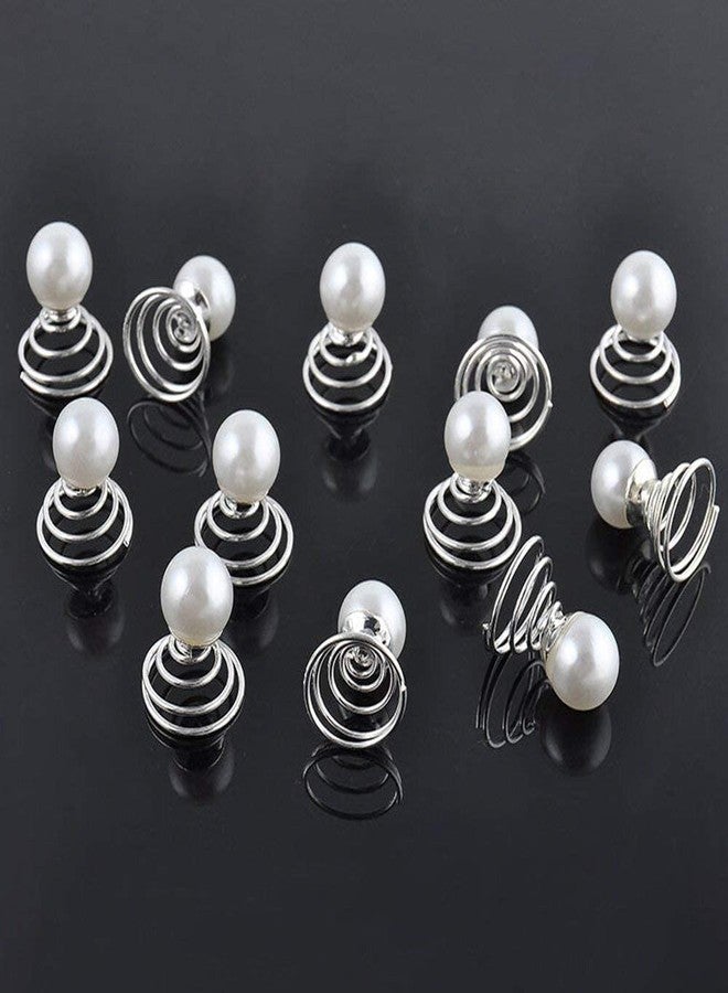 EPARTY-20 PCS 10 Pcs Spiral Hair Pins Swirl Hair Twists Coils Hair Clips Wedding Bridal Rhinestone Pearl Metal Spiral Twist Hairpins Hair Accessories - Image 4