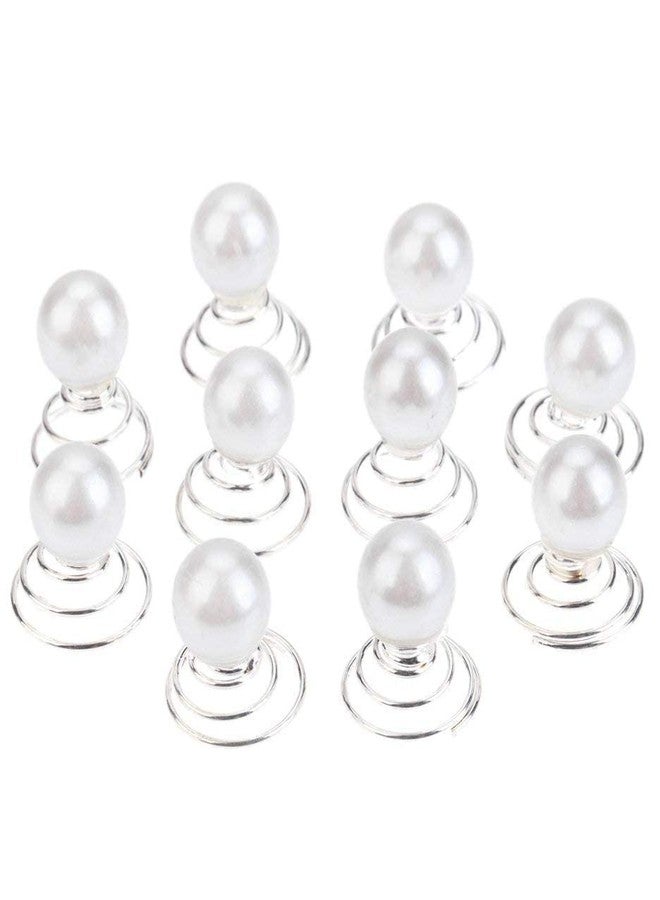 EPARTY-20 PCS 10 Pcs Spiral Hair Pins Swirl Hair Twists Coils Hair Clips Wedding Bridal Rhinestone Pearl Metal Spiral Twist Hairpins Hair Accessories - Image 3