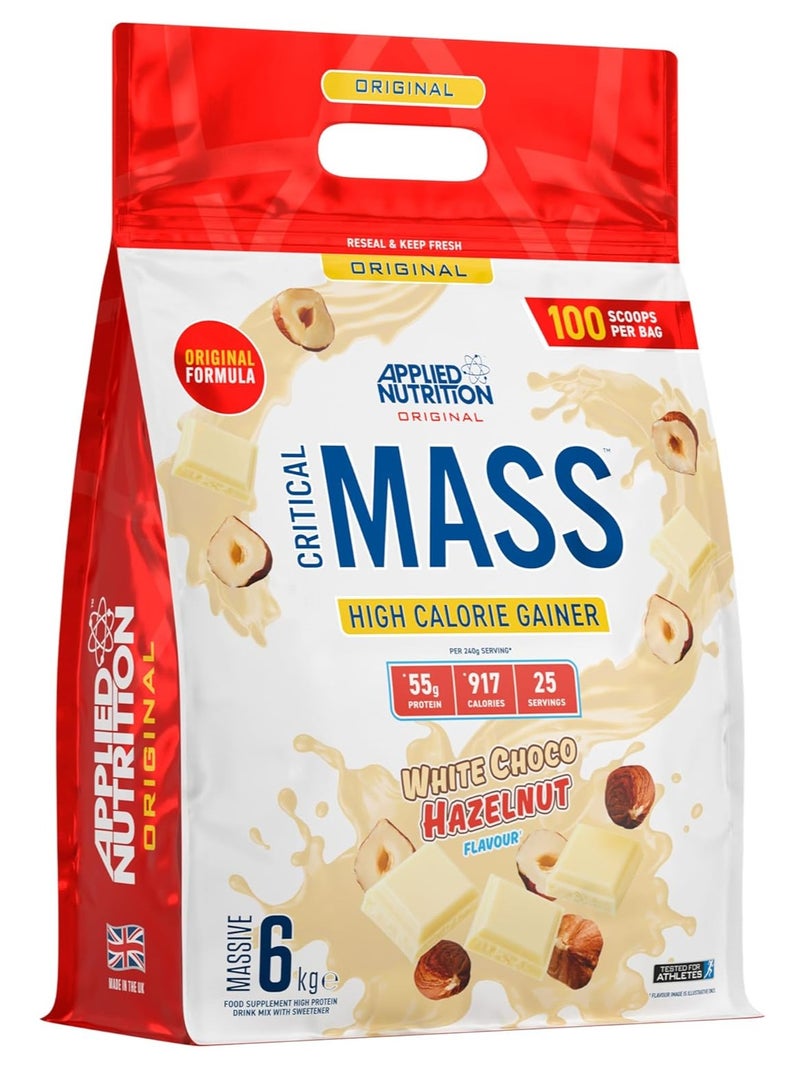 Applied Nutrition Critical Mass High Calorie Gainer, Original Formula, White Choco Hazelnut, 6 Kg - Image 1