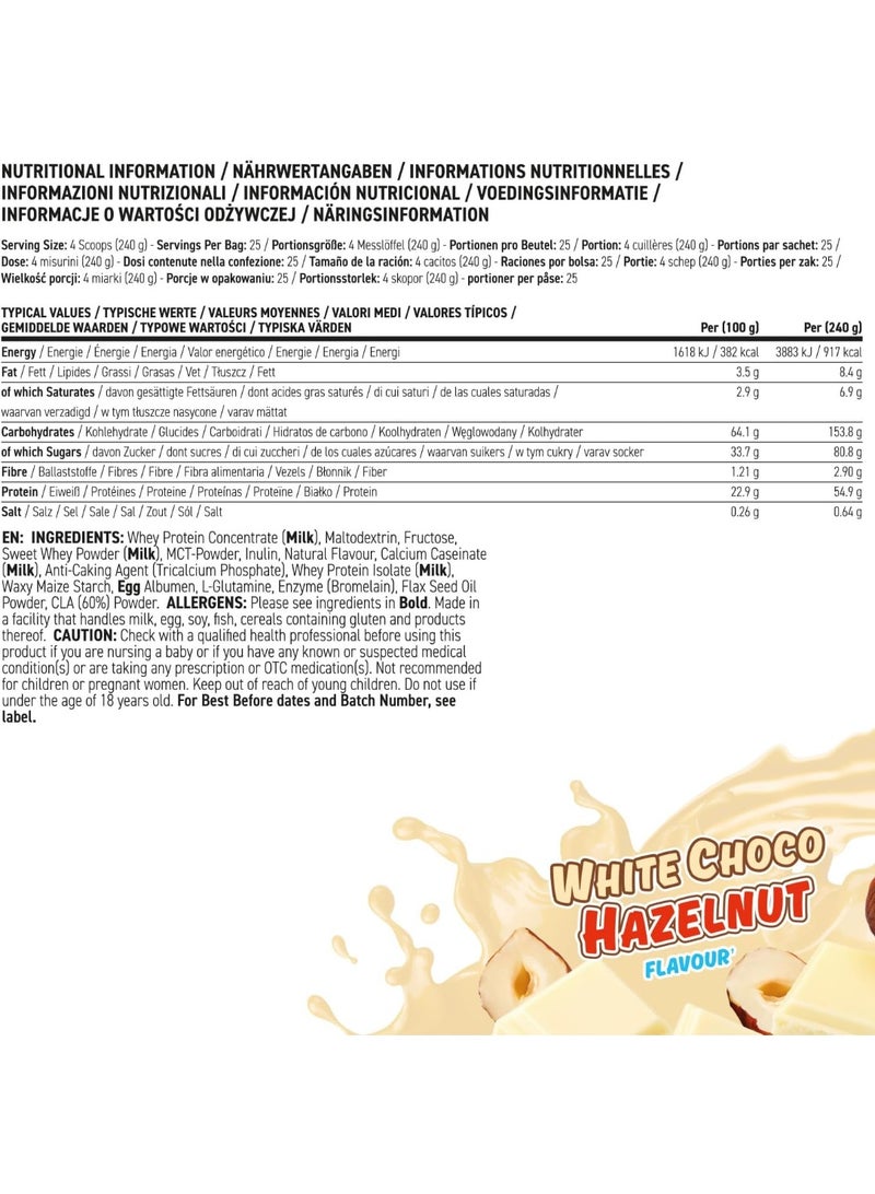 Applied Nutrition Critical Mass High Calorie Gainer, Original Formula, White Choco Hazelnut, 6 Kg - Image 3