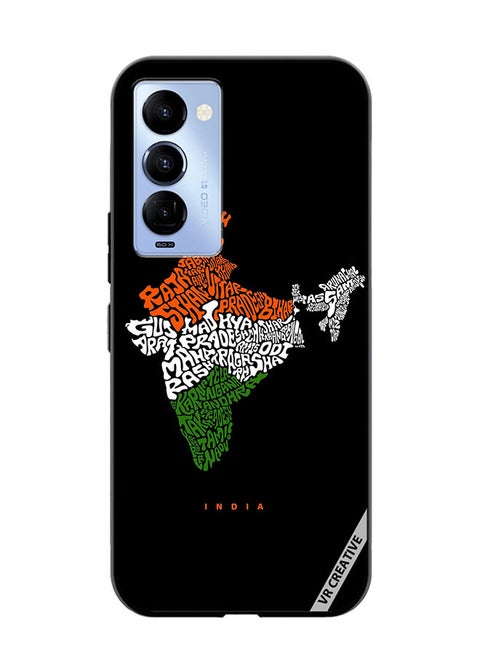 Protective Case Cover For Tecno Camon 18/18 P India Map With All Indian States Name Design Multicolour