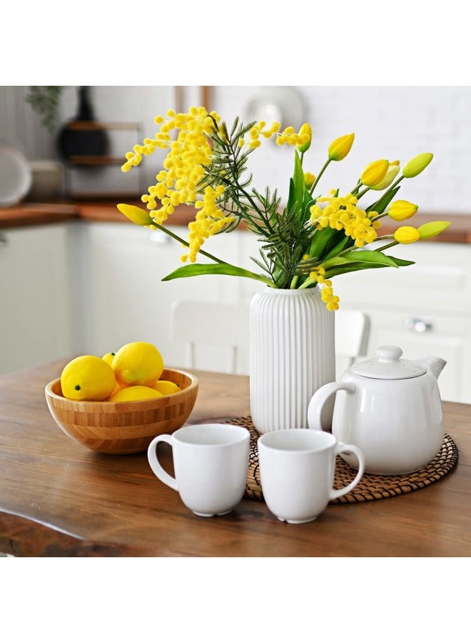 Cindeer Fake Lemons Fake Fruit Faux Yellow Lemon Decor Lifelike Simulation Artificial Fruit for Party Table Summer Kitchen Vase Filler Wreath Garland Photography Decoration(3.1 x 2.1 Inch,60 Pcs) - Image 5