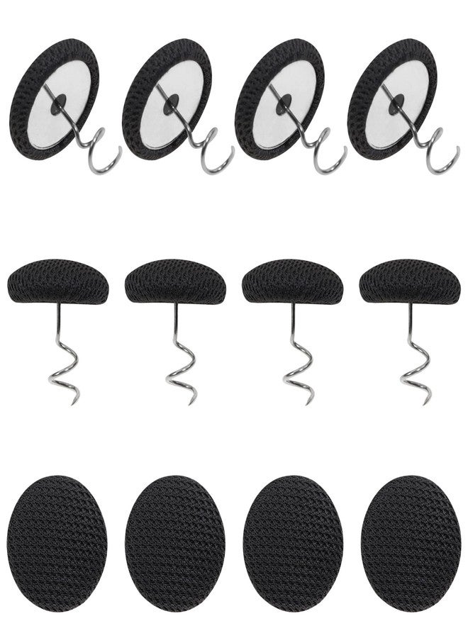 Mini Skater Small Upholstery Pins Linen Fabric Covered Button Twist Pins Classy Bed Skirt Pins for Slipcovers Headliners Fixed, Pack of 12 (Black) - Image 1