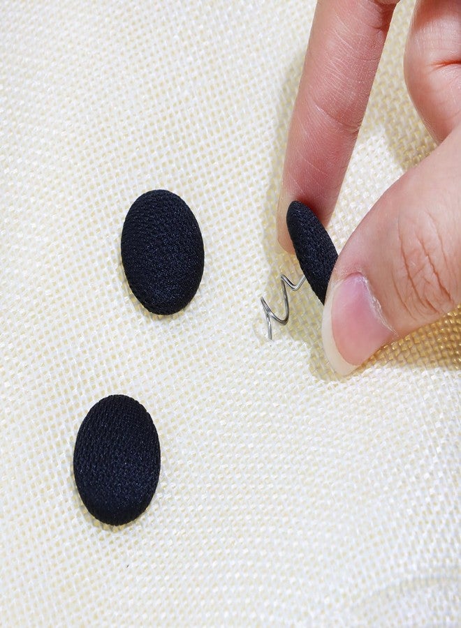 Mini Skater Small Upholstery Pins Linen Fabric Covered Button Twist Pins Classy Bed Skirt Pins for Slipcovers Headliners Fixed, Pack of 12 (Black) - Image 3