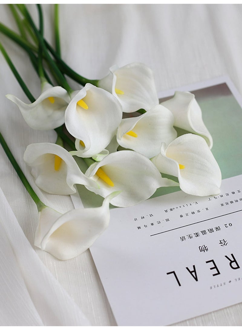 Artificial White Calla Lily Bouquet – 6pcs Realistic Touch Flowers for Weddings, Valentine's Day, Mother's Day, Home & Office Decor, Photography Props, and Holiday Gifts | Elegant Handheld Arrangement | Maintenance-Free Floral Decoration for Living Room, Bedroom, Events & Seasonal Displays - Image 5