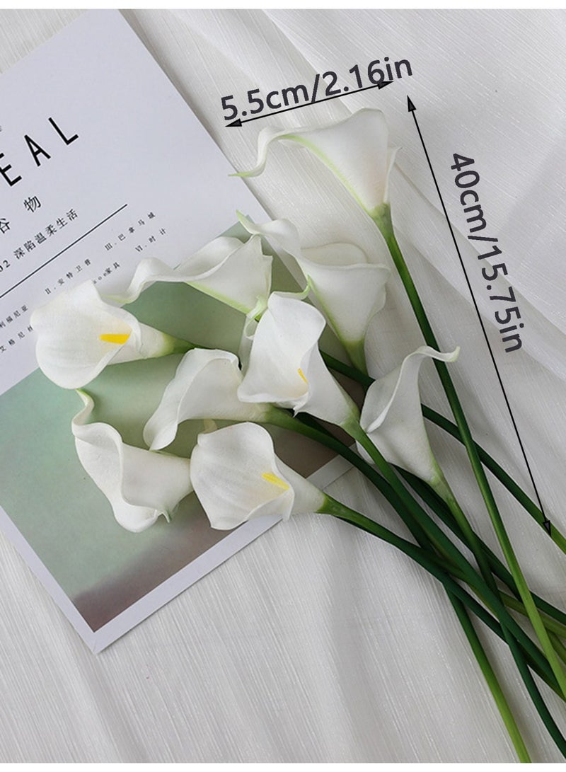 Artificial White Calla Lily Bouquet – 6pcs Realistic Touch Flowers for Weddings, Valentine's Day, Mother's Day, Home & Office Decor, Photography Props, and Holiday Gifts | Elegant Handheld Arrangement | Maintenance-Free Floral Decoration for Living Room, Bedroom, Events & Seasonal Displays - Image 4