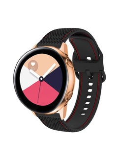 For Samsung Galaxy Watch5 40mm/44mm / Watch5 Pro Two-color Stitching Silicone Watch Band Black & Red Line