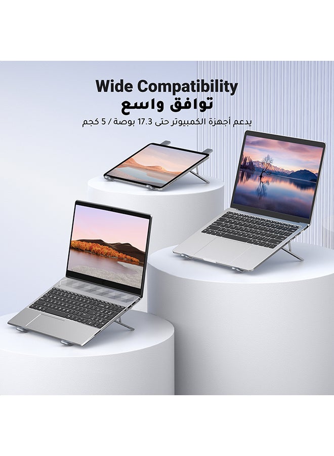 Laptop Stand Aluminum Alloy Adjustable Eye Level Ergonomic Height Laptop Riser Holder Compatible for MacBook Pro 2021 Air Chromebook and More Storage Bag Included - Image 3