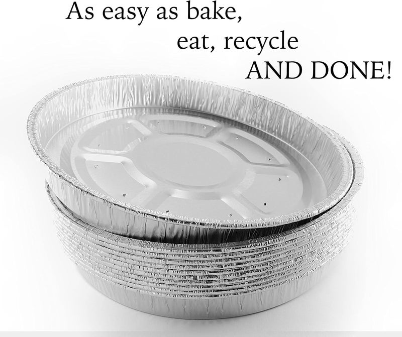 Spare Essentials 9" Aluminum Foil Pie Tins (25 Pack), Disposable Aluminum Pie Pans, Foil Pans for Baking, Cooking, Freezer Safe, Round Foil Pans, Foil Plates Perfect for Quiche, Tarts, Pies, & Takeout - Image 3