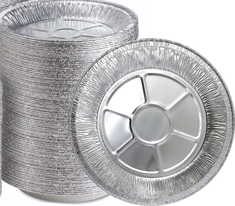 Spare Essentials 9" Aluminum Foil Pie Tins (25 Pack), Disposable Aluminum Pie Pans, Foil Pans for Baking, Cooking, Freezer Safe, Round Foil Pans, Foil Plates Perfect for Quiche, Tarts, Pies, & Takeout - Image 1
