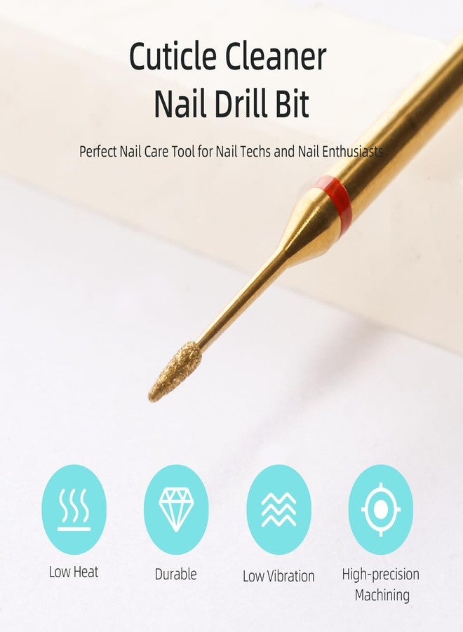 HYTOOS 1mm Mini Cone Cuticle Clean Nail Drill Bit, Titanium Series Russian Diamond Nail Bits Professional Safety Under Nail Cleaner for Cuticle Dead Skin, Electric Nails Accessories, Fine - Image 2