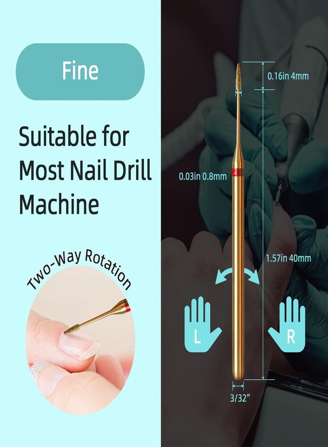 HYTOOS 1mm Mini Cone Cuticle Clean Nail Drill Bit, Titanium Series Russian Diamond Nail Bits Professional Safety Under Nail Cleaner for Cuticle Dead Skin, Electric Nails Accessories, Fine - Image 4