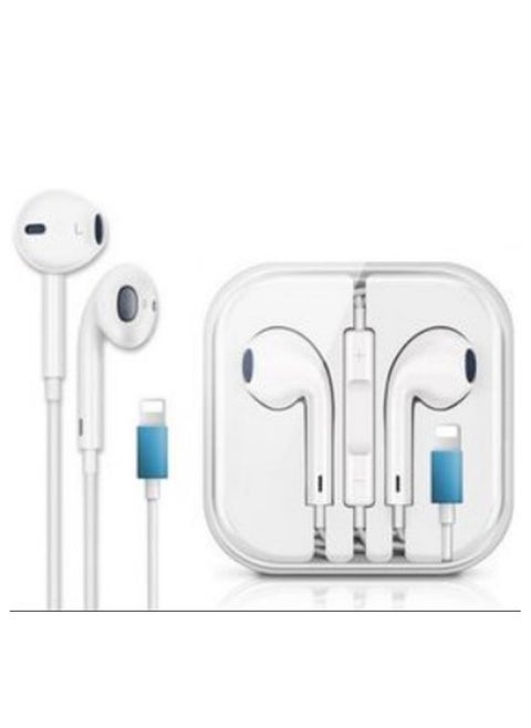 Wired Handfree Bluetooth Earbuds for iPhone X, 8, and 7 Plus ,12 pro max ,13 pro,14 pro- Headphones with Lightnning Connector Earphones Compatible with Apple phones - White