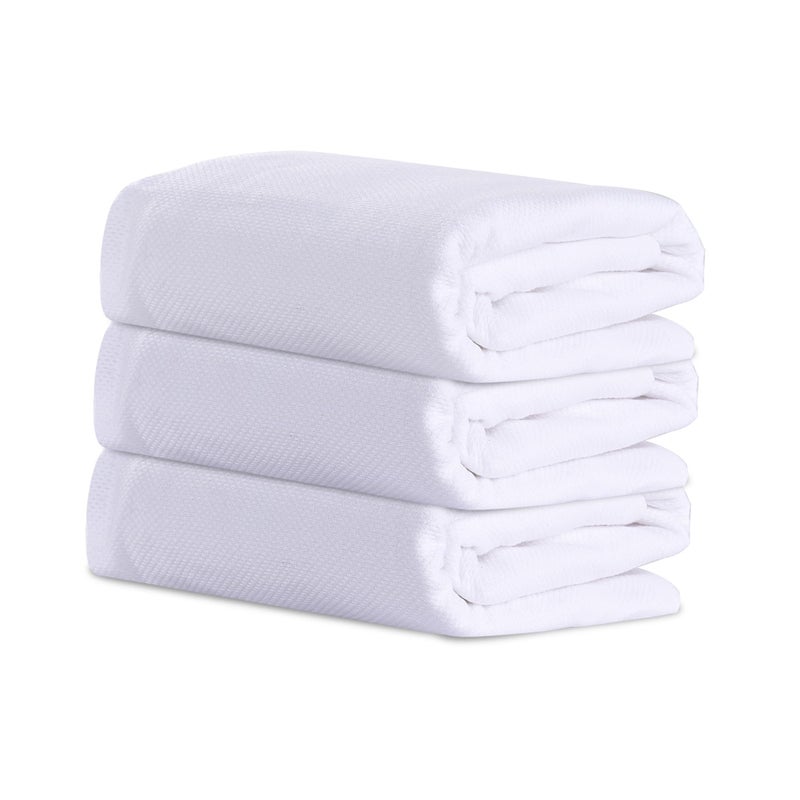 Kuber Industries Kuber Industries Cotton Bath Towel for Women | Super Soft Swimming & Bathing Towel | 30x60 Inch | Travel Cotton Towel & Gamcha | White  - Image 2