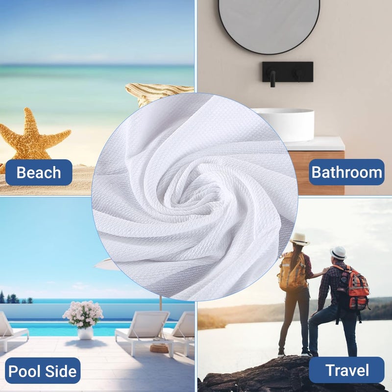 Kuber Industries Kuber Industries Cotton Bath Towel for Women | Super Soft Swimming & Bathing Towel | 30x60 Inch | Travel Cotton Towel & Gamcha | White  - Image 5