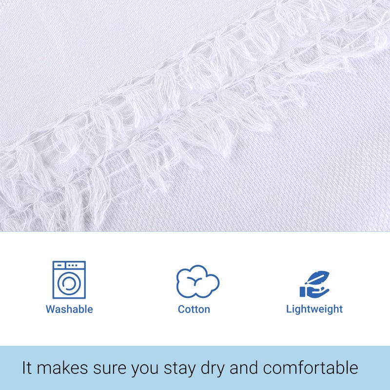 Kuber Industries Kuber Industries Cotton Bath Towel for Women | Super Soft Swimming & Bathing Towel | 30x60 Inch | Travel Cotton Towel & Gamcha | White  - Image 4