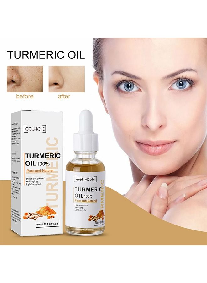 EELHOE Turmeric Oil, Dark Spot And Anti-Aging Turmeric Repair Face Serum, Natural Turmeric Bright Skin Dark Spot Skin Care Moisturizing Repair Serum Turmeric Oil For Face 30ml - Image 1