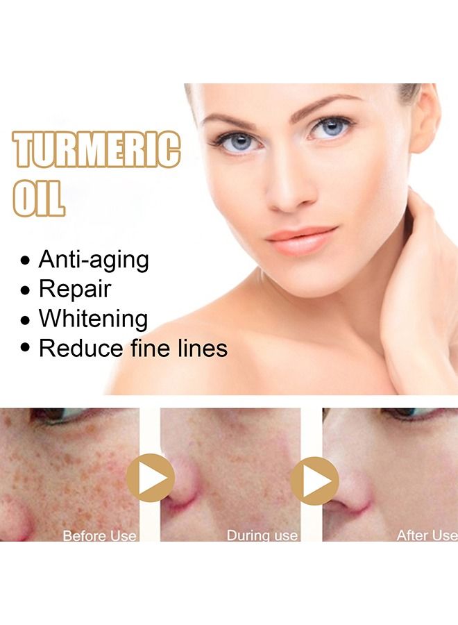 EELHOE Turmeric Oil, Dark Spot And Anti-Aging Turmeric Repair Face Serum, Natural Turmeric Bright Skin Dark Spot Skin Care Moisturizing Repair Serum Turmeric Oil For Face 30ml - Image 4
