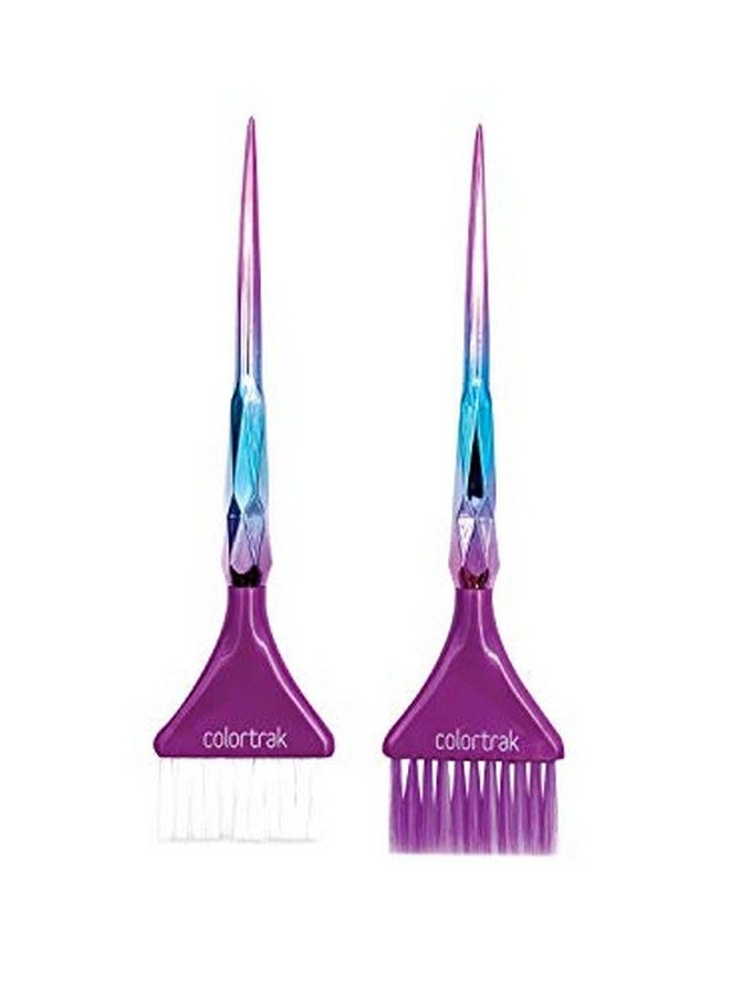 Colortrak The Aurora Collection Wide Color Brushes Gemcut Handle Tapered End Stainfree Metallic Finish Matches Other The Aurora Collection Products 2 Pack 1Xfirm Bristle 1Xfeather Bristle - Image 3