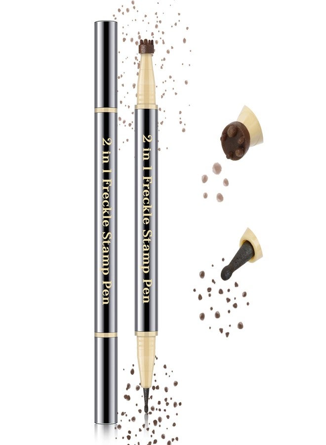 Noerrors Dual Ended Freckle Stamp Makeup Pen, 2 in 1 Quick Dry Waterproof Faux Freckles Stain Pencil, Natural Lifelike Waterproof Soft Dot Magic Light&Dark Brown Freckle Marker Pen Sunkissed Makeup - Image 1