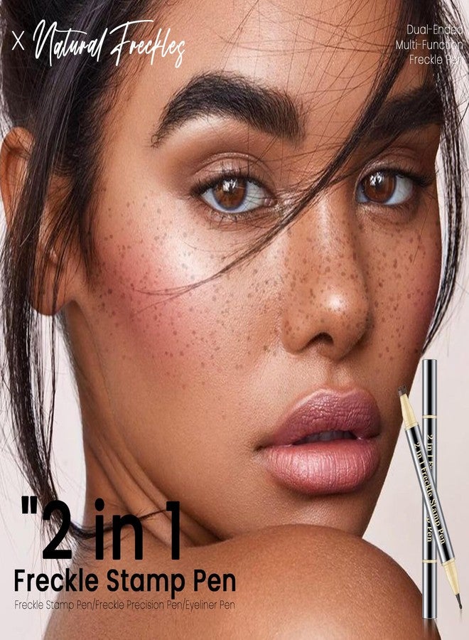 Noerrors Dual Ended Freckle Stamp Makeup Pen, 2 in 1 Quick Dry Waterproof Faux Freckles Stain Pencil, Natural Lifelike Waterproof Soft Dot Magic Light&Dark Brown Freckle Marker Pen Sunkissed Makeup - Image 2