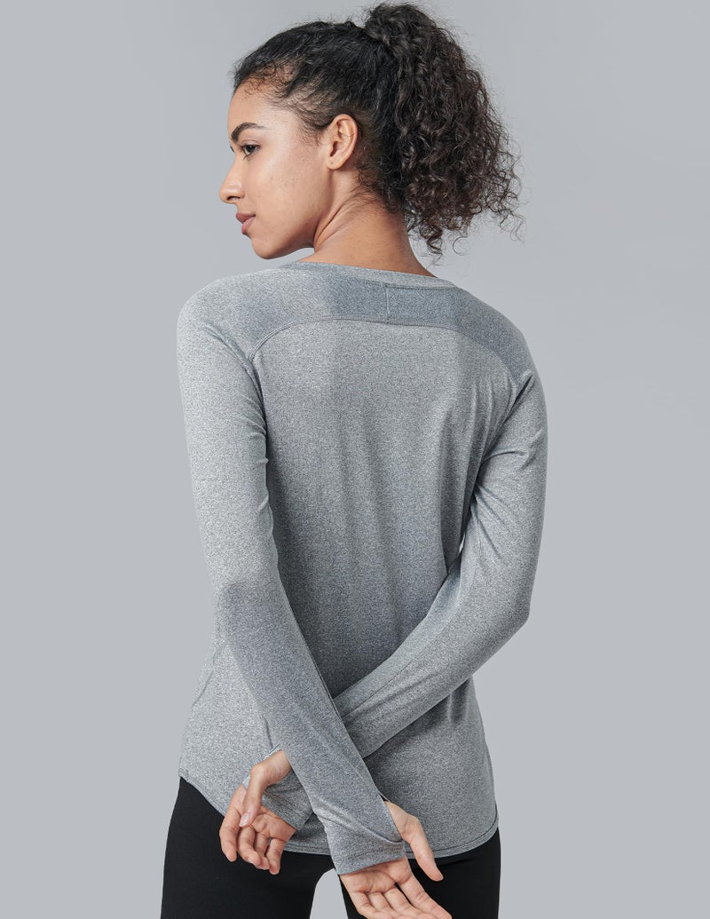 Liberty Pro 4-Pack: Womens Long Sleeve Athletic Tops with Thumb Holes – Dry Fit Active Crewneck Workout Tees (Set 7, X-Small) - Image 5
