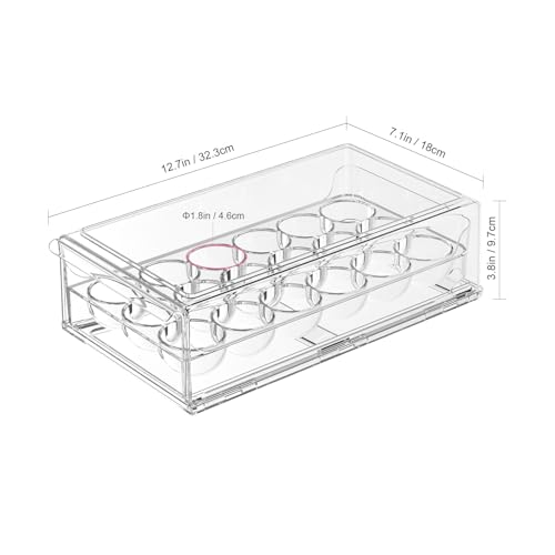 APLOP Egg Storage for Refrigerator, Stackable 18 Egg Holder for Fridge, BPA Free Refrigerator Organizer Bins, Transparent Egg Dispenser - Image 2