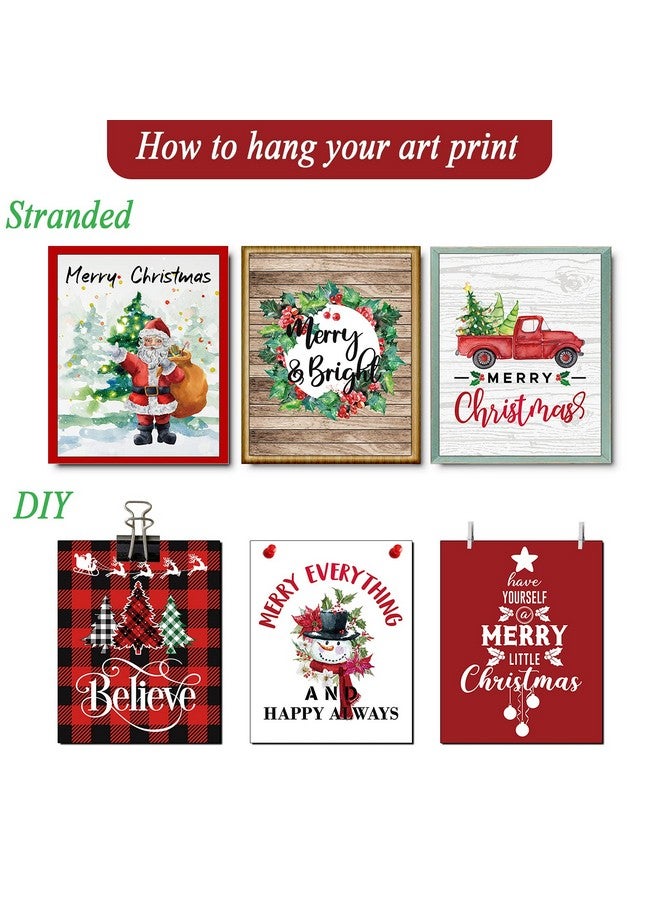 تفكس جيه 9 قطع من فنون الحائط لعيد الميلاد، ديكورات حائط غرفة النوم، مطبوعات فنية جدارية لعيد الميلاد، ملصقات لديكور غرفة المعيشة والمكتب، لوحات لافتات عيد الميلاد (8 × 10 بوصة بدون إطار) - Image 4